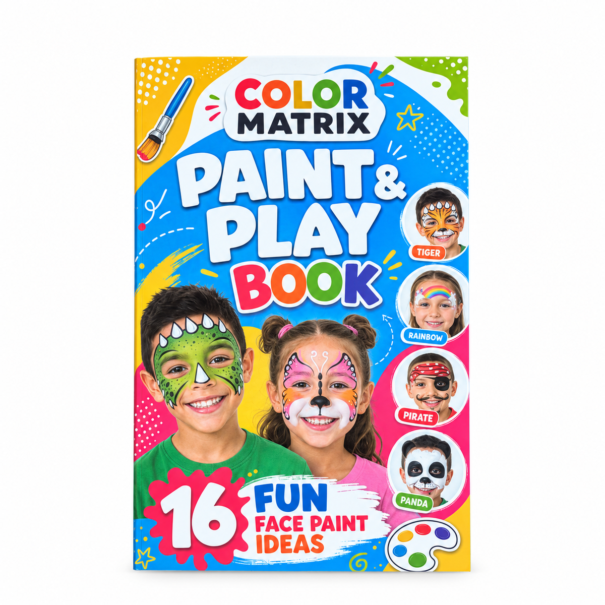 COLOR MATRIX 23-Color Face Painting Kit with Brushes & Stencils